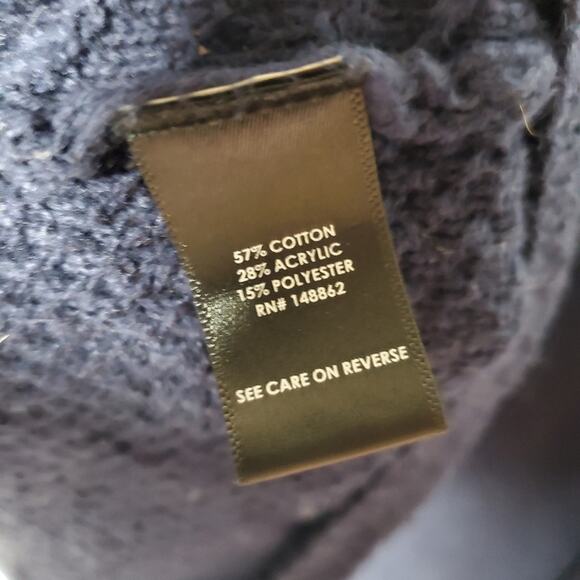 Torrid drape front dark blue waffle knit cardigan sweater Size 0 -Large - Picture 4 of 9